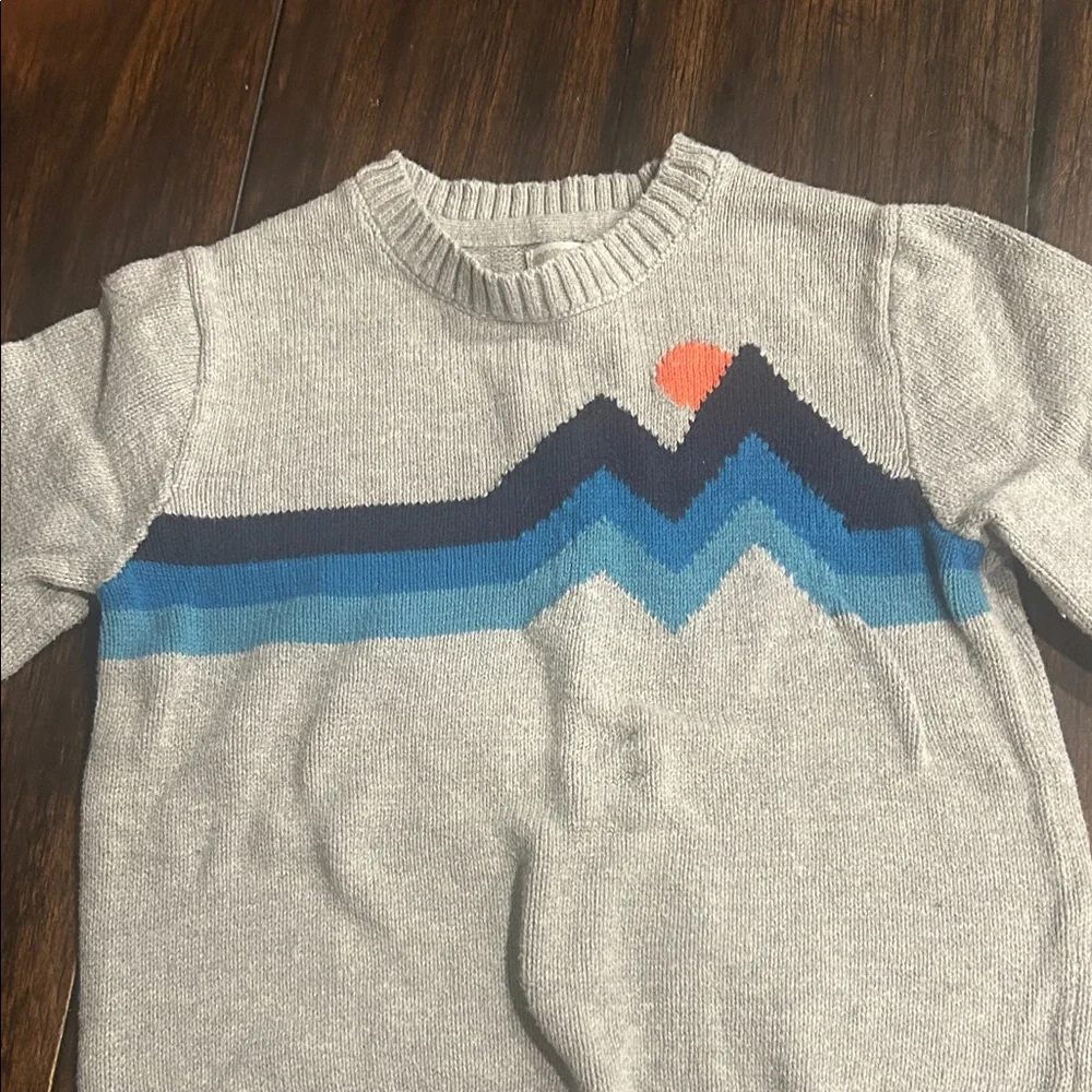 Gymboree Gray Sweater with Blue and Orange Mountain Design - Picture 3 of 6
